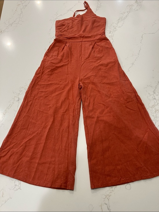 anrabess Pants - One-Shoulder Wide-Leg Jumpsuit in Rust